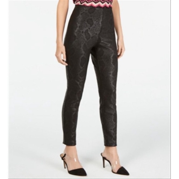 INC International Concepts Black Faux Snake
Print Ponte Pants Size 14 - Picture 1 of 10